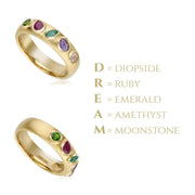 Gemondo Coded Whispers Brushed Gold 'Dream' Acrostic Gemstone Ring