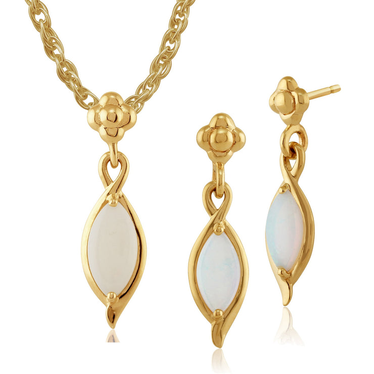 Classic Opal Drop Earrings & Pendant Set Image 1
