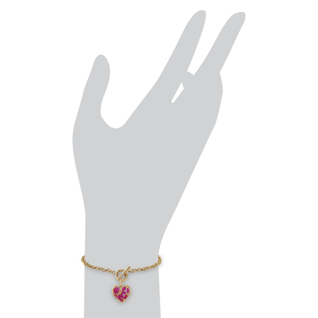 Classic Ruby Heart Charm Bracelet Image 4