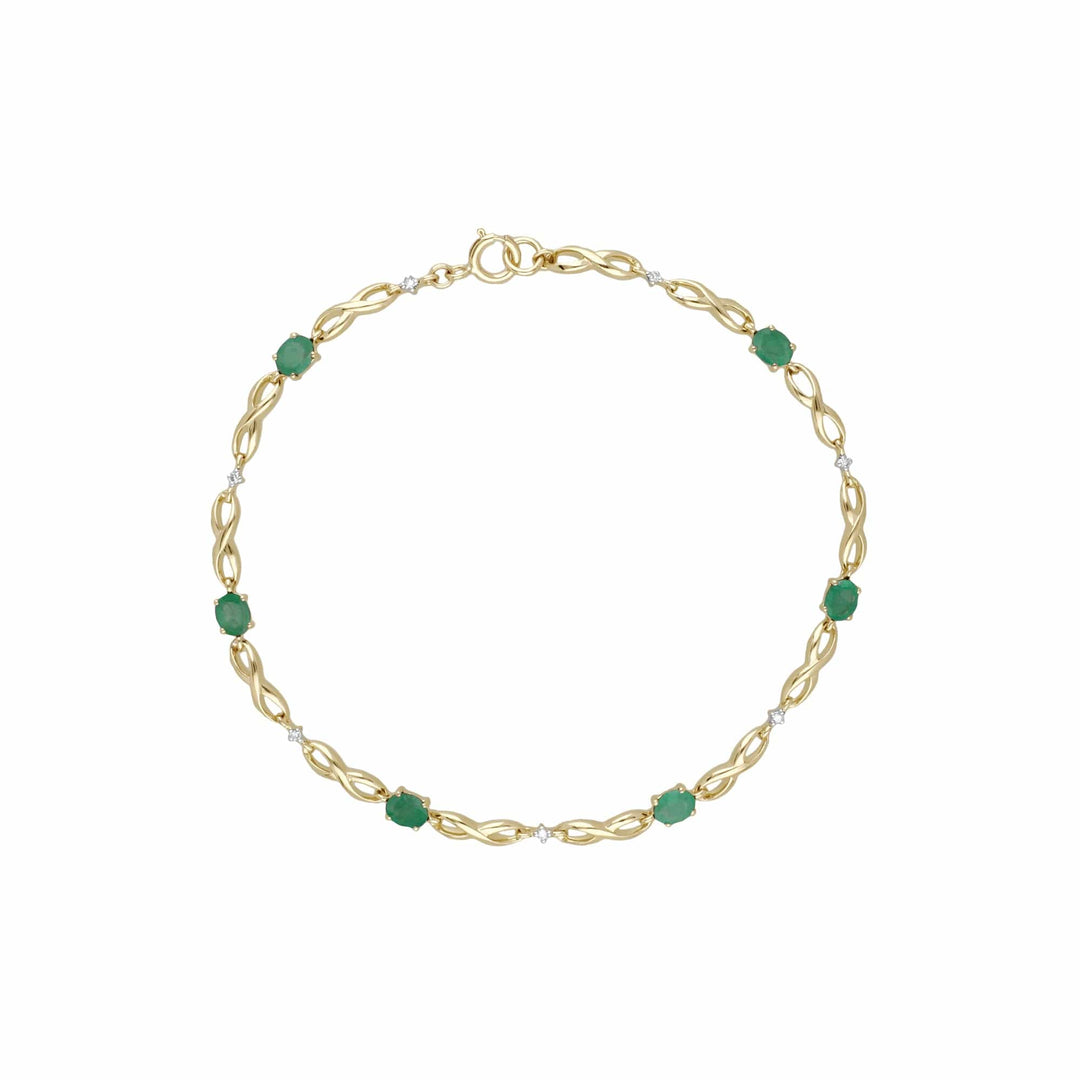 135L0300039 Infinity Luxe Emerald & Diamond Tennis Bracelet in 9ct Gold 1