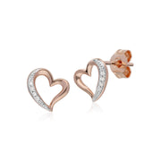 Classic Diamond Heart Stud Earrings Image 1