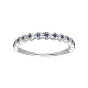 9ct White Gold 0.090ct Sapphire Band Ring