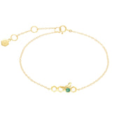 Honeycomb Inspired Emerald Link Bracelet in 9ct Yellow Gold