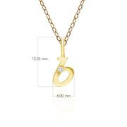 Alphabet Letter B Diamond pendant in 9ct Yellow Gold