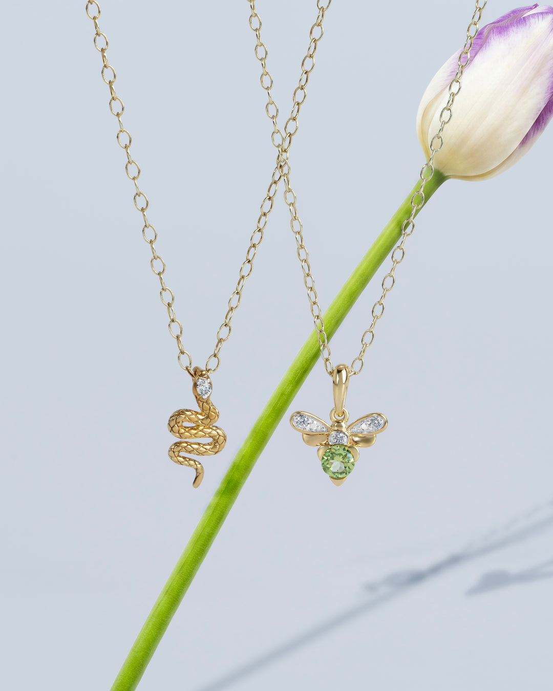 ECFEW™ Emerald Snake Wrap Pendant in 9ct Yellow Gold