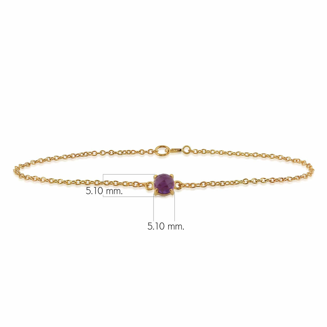 Classic Round Amethyst Checkerboard Bracelet in 9ct Yellow Gold