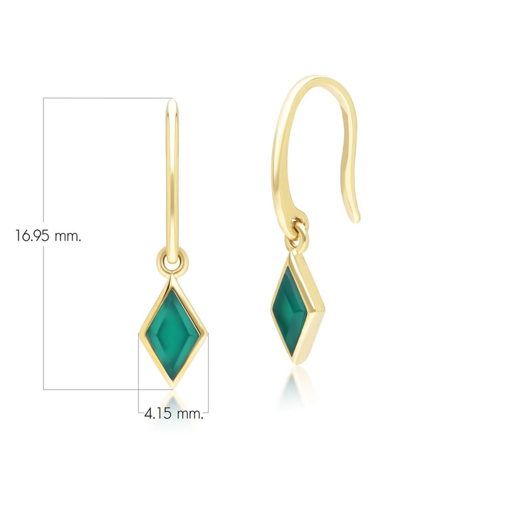 Classic Chalcedony Drop Earrings in 9ct Yellow Gold