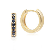 Classic Sapphire Huggie Hoop Earrings in 9ct Yellow Gold