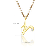 Alphabet Letter R Diamond pendant in 9ct Yellow Gold