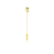 Gardenia Emerald and White Sapphire Owl Lapel Pin in 9ct Yellow Gold