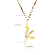 Alphabet Letter K Diamond pendant in 9ct Yellow Gold