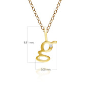 Alphabet Letter G Diamond pendant in 9ct Yellow Gold