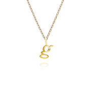 Alphabet Letter G Diamond pendant in 9ct Yellow Gold