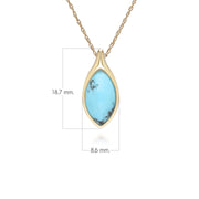 Classic Marquise Turquoise Pendant Necklace in 9ct Yellow Gold