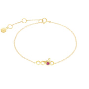 Honeycomb Inspired Ruby Link Bracelet in 9ct Yellow Gold