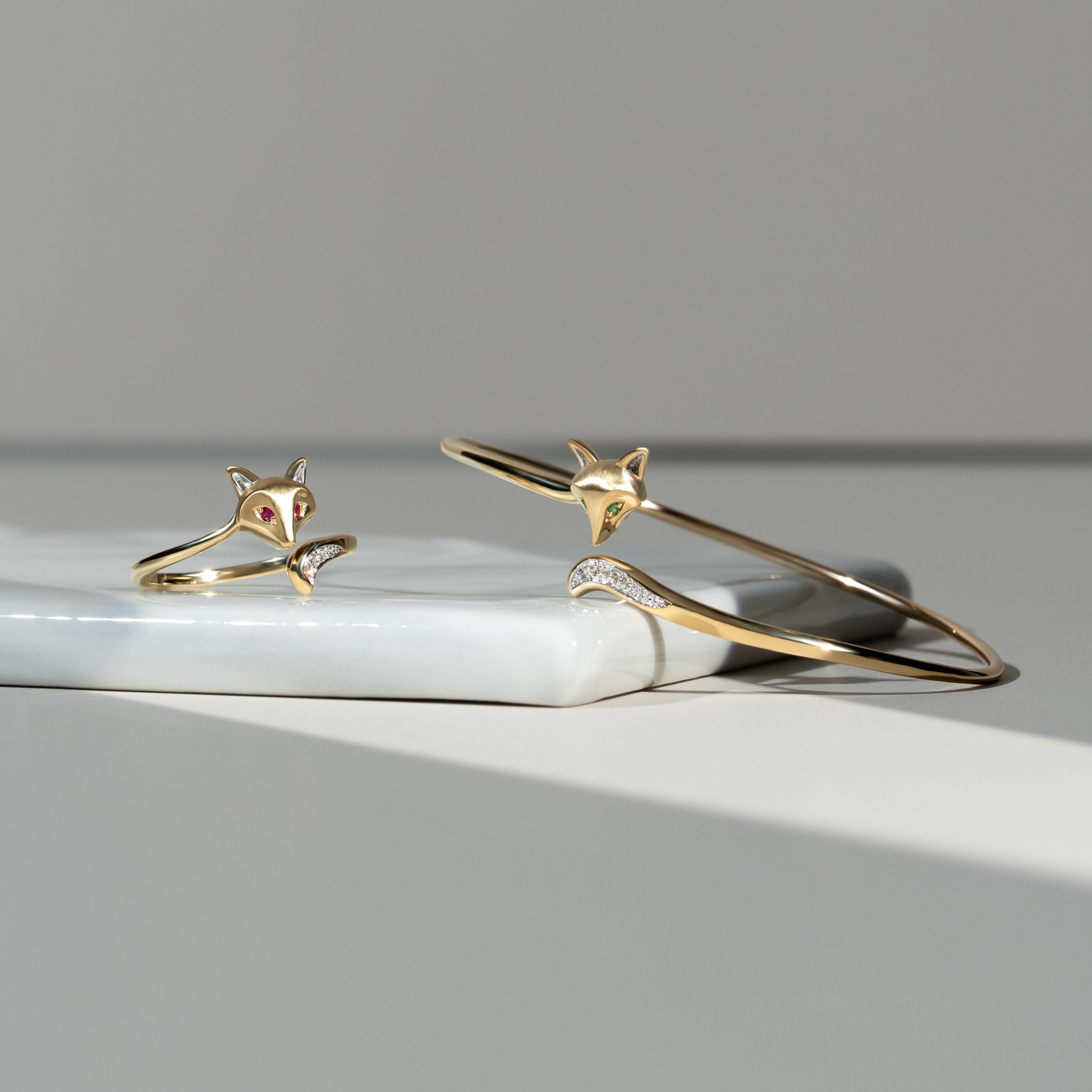 Gardenia Ruby Fox Ring In 9ct Yellow Gold