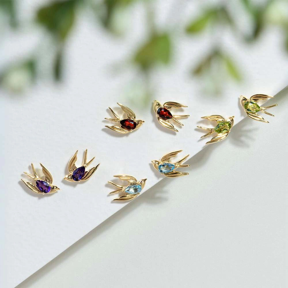 ECFEW_Hummingbird_garnet_peridot_topaz_and_amethysts_stud_earrings_in_gold_plated_sterling_silver