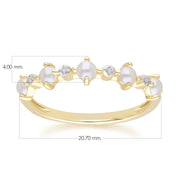 Classic Pearl & Diamond Eternity Ring in 9ct Yellow Gold