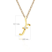 Alphabet Letter F Diamond pendant in 9ct Yellow Gold