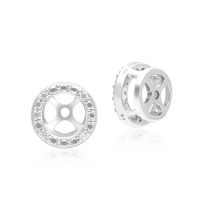 Classic Halo Diamond Ear Jacket Earrings in 9ct White Gold