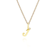 Alphabet Letter J Diamond pendant in 9ct Yellow Gold