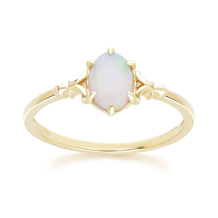 Classic Oval Opal Ring in 9ct Yellow Gold 7x5mm