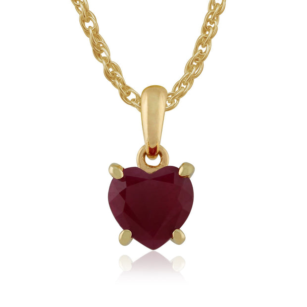 Classic Garnet Heart Stud Earrings & Pendant Set Image 5