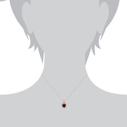 Classic Garnet Heart Stud Earrings & Pendant Set Image 7