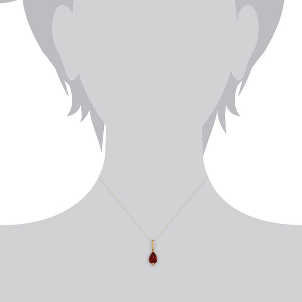Classic Pear Garnet Stud Earrings & Pendant Set Image 6