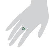 Gemondo 9ct White Gold 0.76ct Emerald & Diamond Floral Ring Image 3