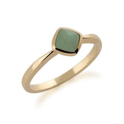 Gemondo 9ct Yellow Gold Cushion Green Jade Ring Image 3