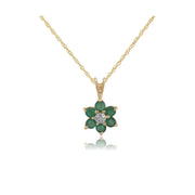 Floral Emerald & Diamond Pendant Image 1