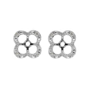 Emerald Stud Earrings & Detachable Diamond  Ear Jacket in White Gold