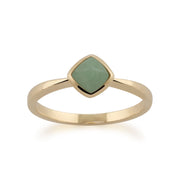 Gemondo 9ct Yellow Gold Cushion Green Jade Ring Image 1