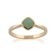 Gemondo 9ct Yellow Gold Cushion Green Jade Ring Image 2