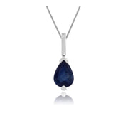 Classic Light Blue Sapphire Pendant on Chain Image 1