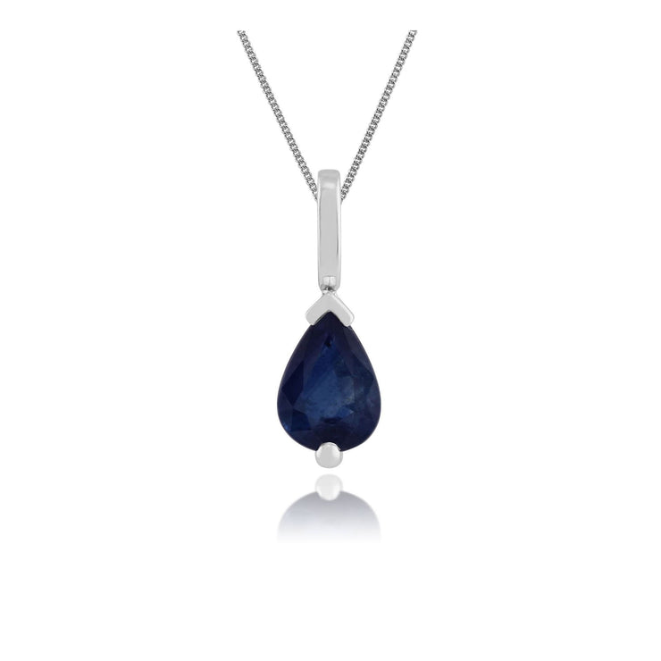 Classic Light Blue Sapphire Pendant on Chain Image 1