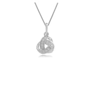 Classic Diamond Love Knot Pendant on Chain Image 1