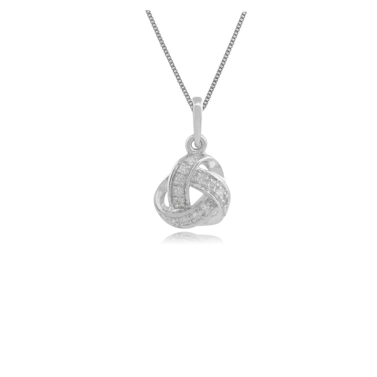 Classic Diamond Love Knot Pendant on Chain Image 1