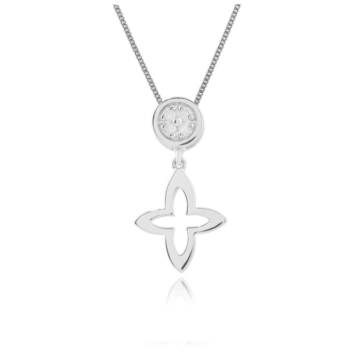 Gemondo 9ct White Gold 0.02ct Diamond Star Pendant on 45cm Chain Image