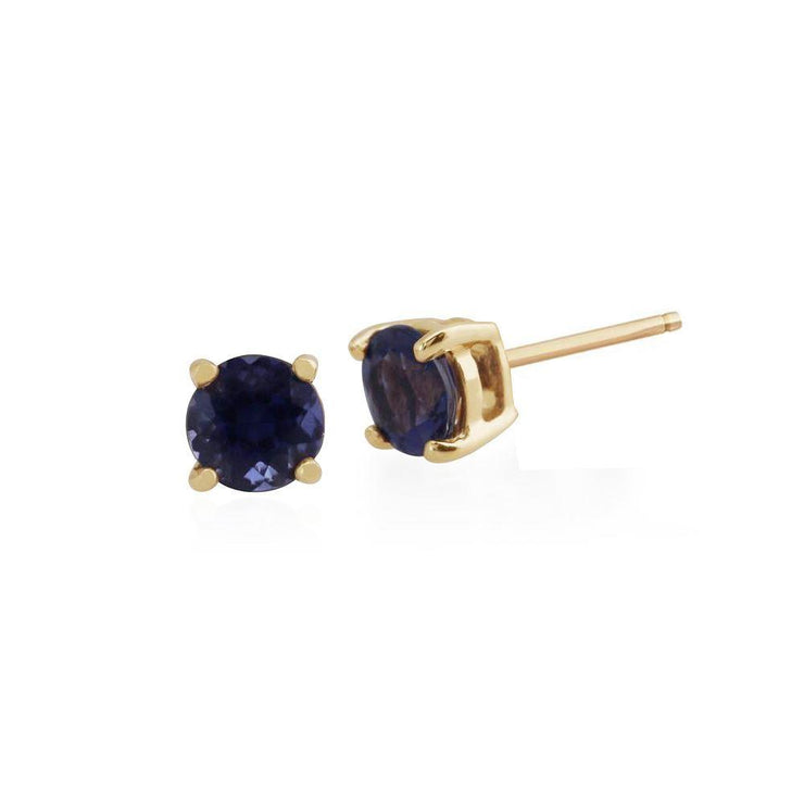 Classic Round Iolite Stud Earrings Image 1
