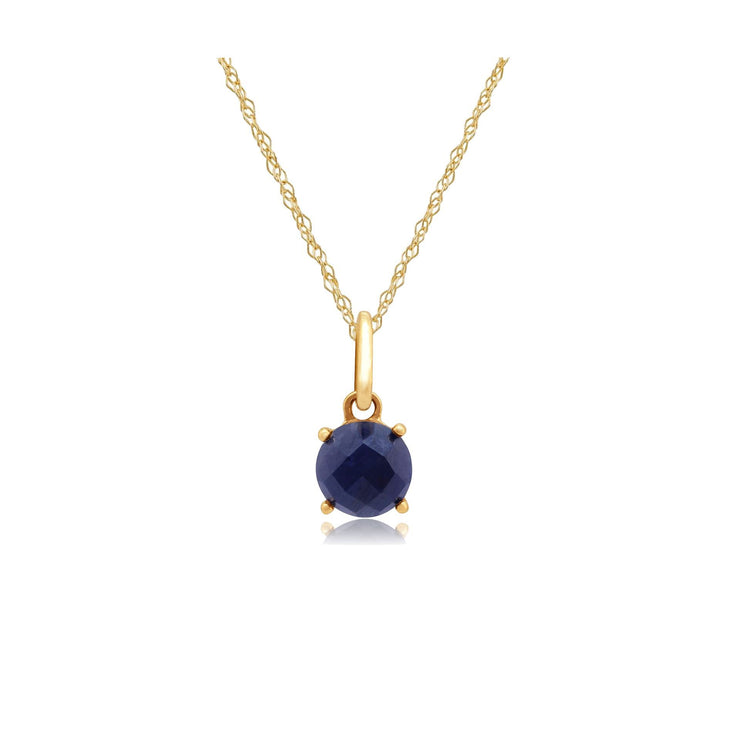 Classic Sapphire Checkerboard Pendant on Chain Image 1