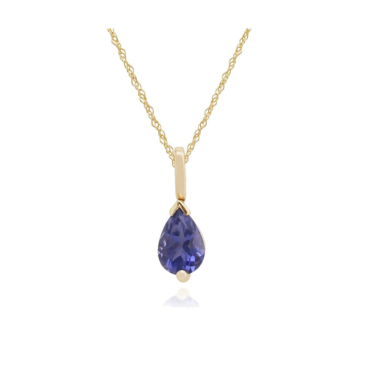 Classic Pear Iolite Pendant Image 1