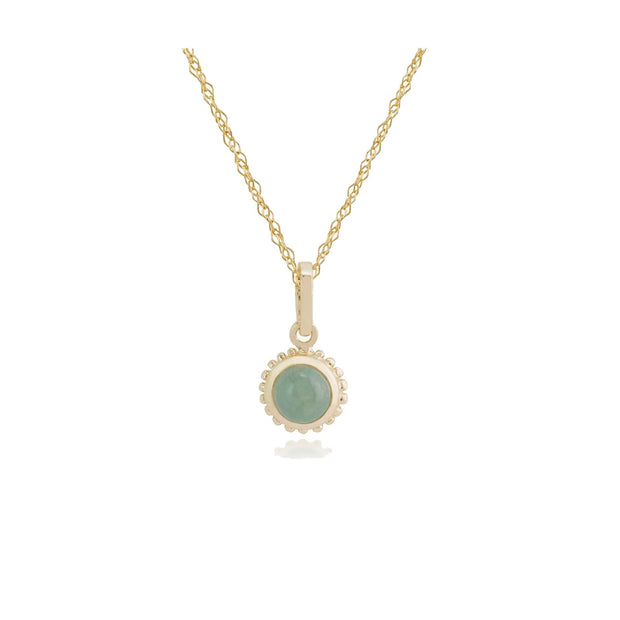 Floral Round Jade Pendant Image 1