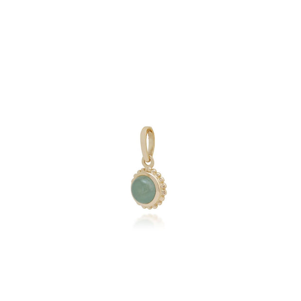 Floral Round Jade Pendant Image 2