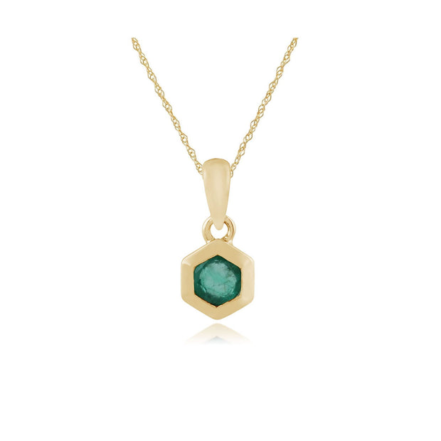 Emerald Hexagon Pendant Image 1