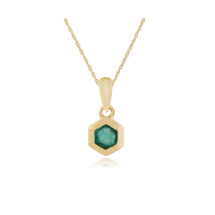 Emerald Hexagon Pendant Image 1