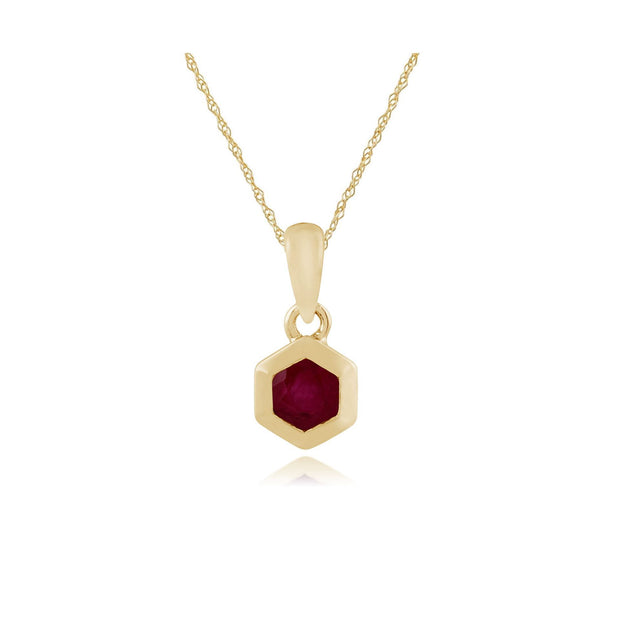Ruby Hexagon Pendant Image 1