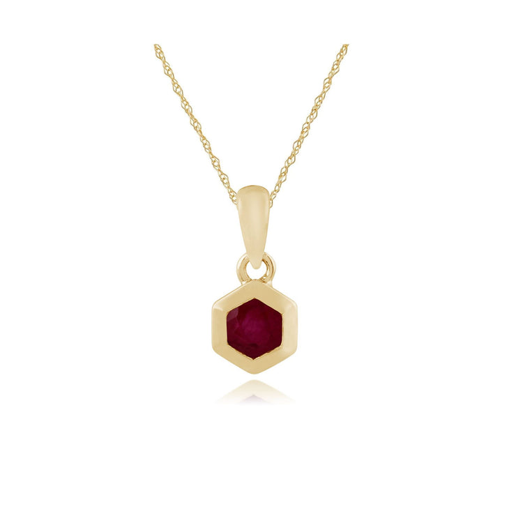 Ruby Hexagon Pendant Image 1