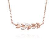 O Leaf Diamond Necklace in 9ct Rose Gold